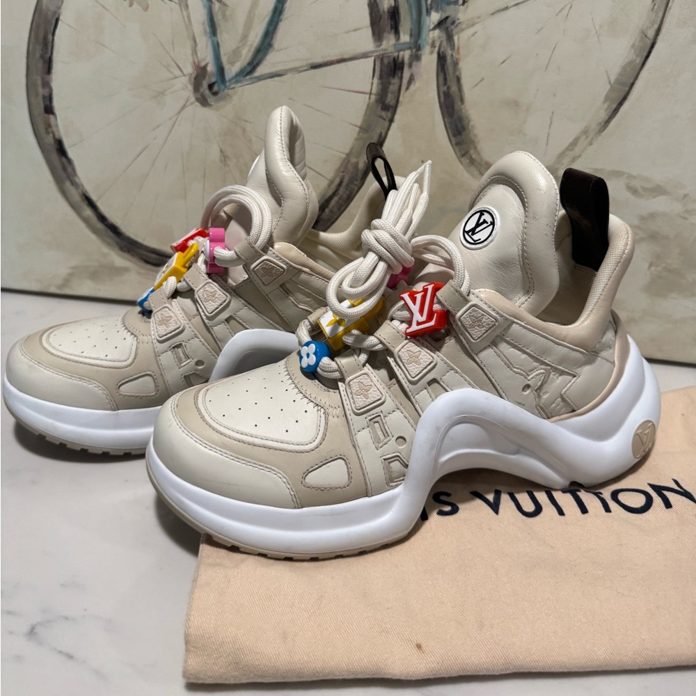 ONE DAY SALE✨
SALE✨Louis Vuitton archlight Cream and Multicolor Women's Sneakers - Picture 2 of 16